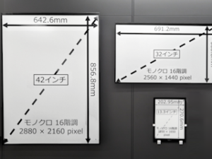電子ペーパーのサイズについて